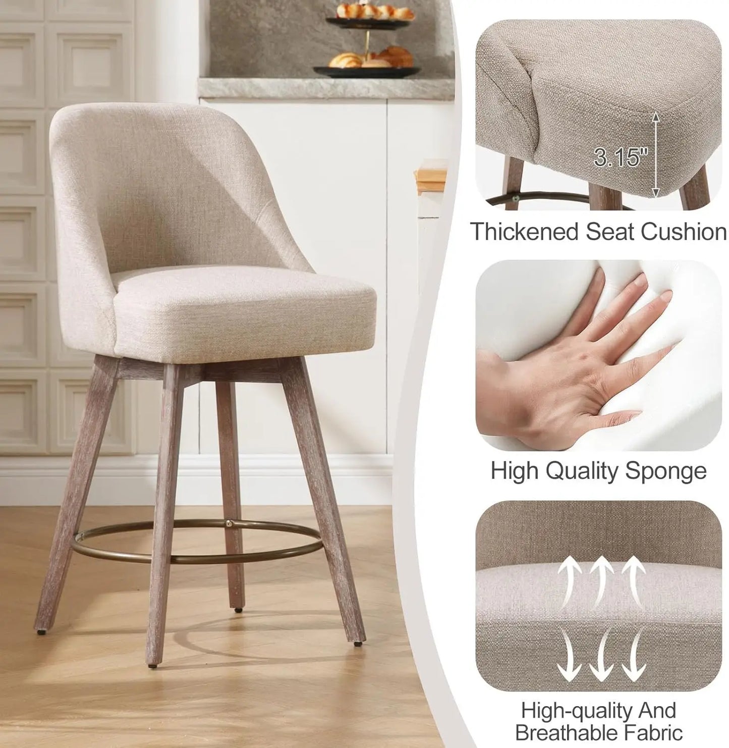 Counter Height Bar Stools Set of 2