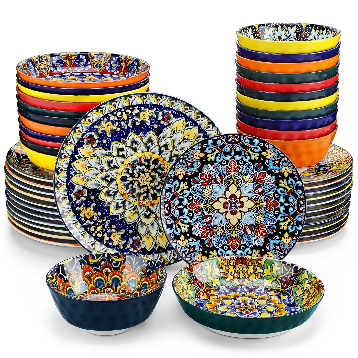 Ceramic Dinnerware Set Stoneware Bohemian