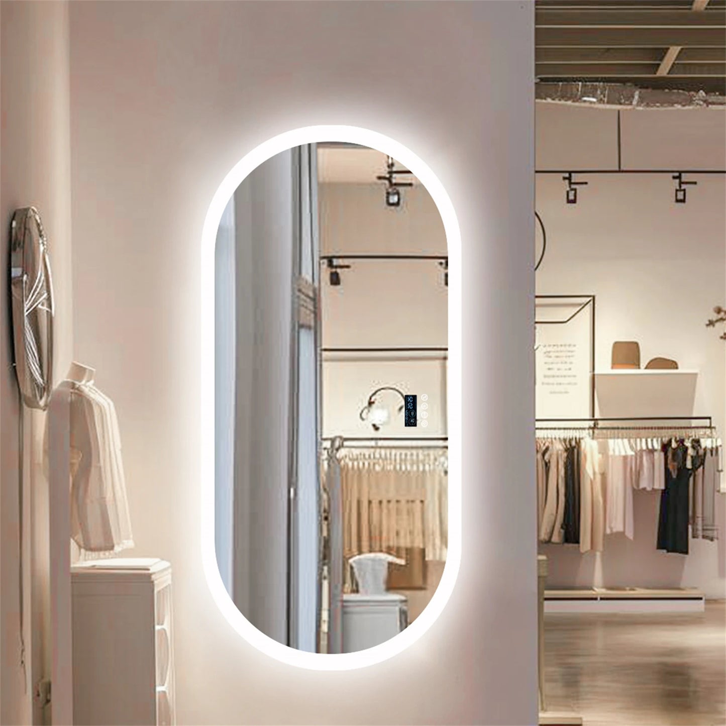 Large Bathroom Mirror Oval LED