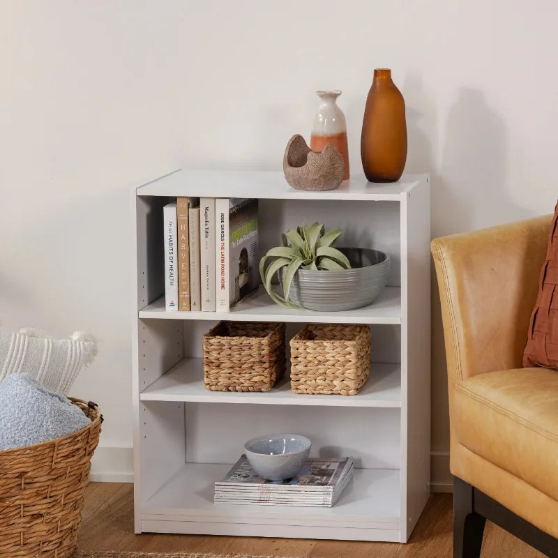 3-Shelf Bookcase with Adjustable Shelves