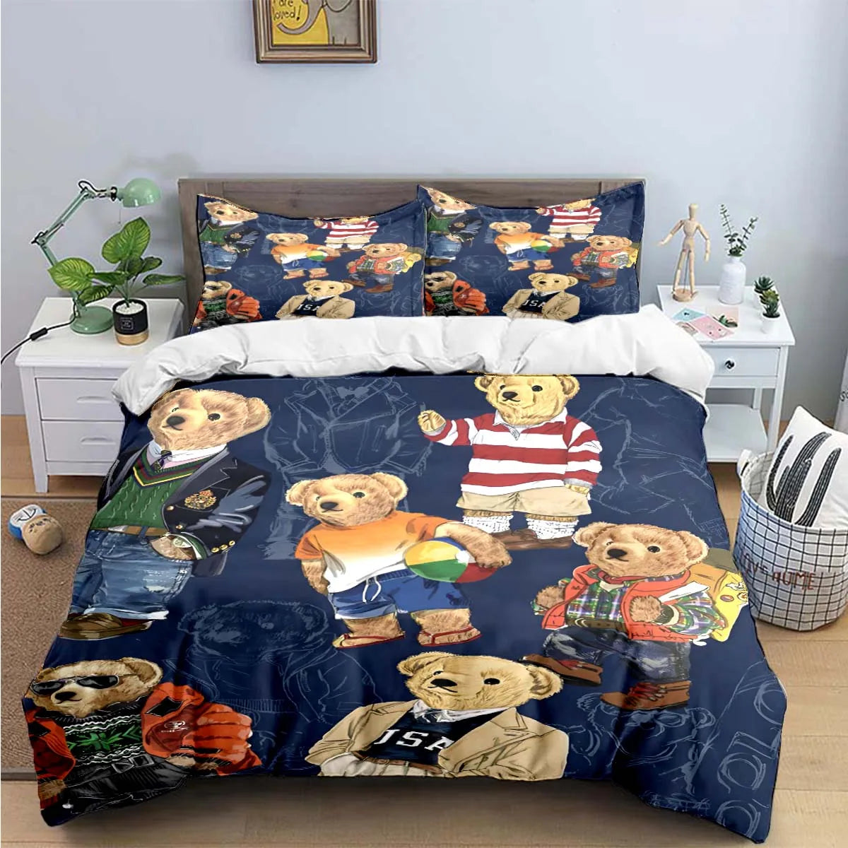 Bear Bedding Set Single Twin Full King Size