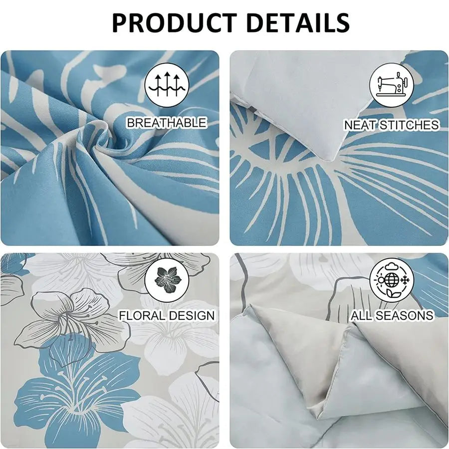 Floral Comforter Queen Size, Blue Floral Comforter & Sheet Set