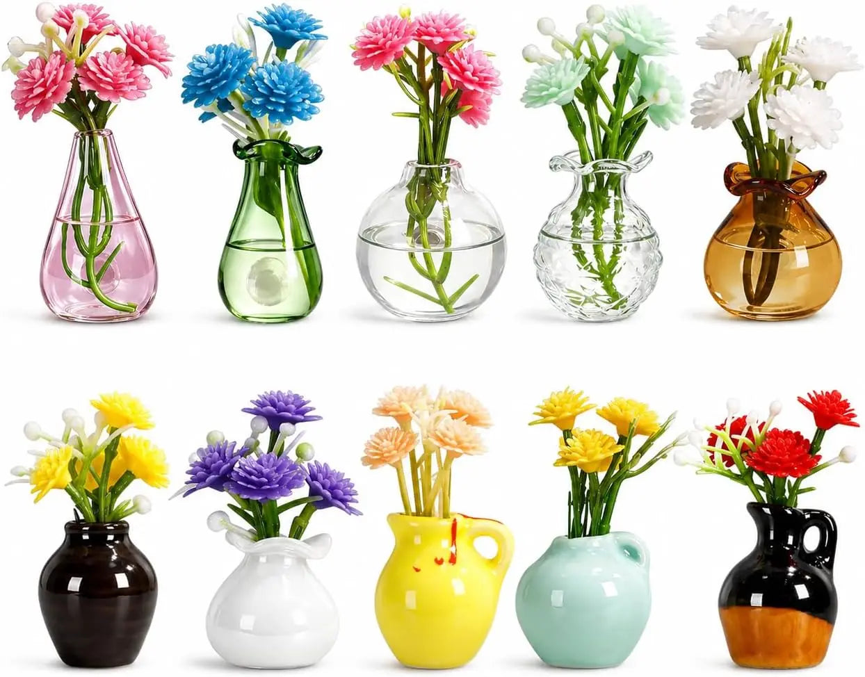 10-Pack Mini Magnetic Vases