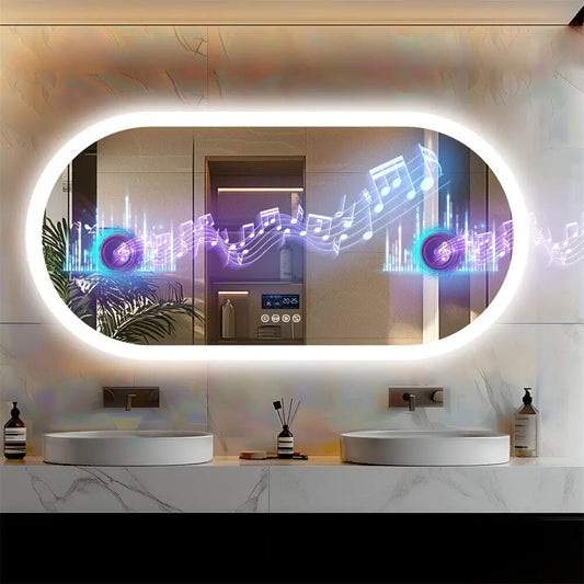 Large Bathroom Mirror Oval LED