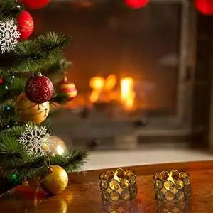 48PCS Gold Crystal Tea Light Candle Holders