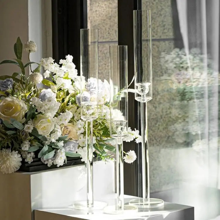 6/12/24/36/48PCS Clear Arcylic Candle Holder Set
