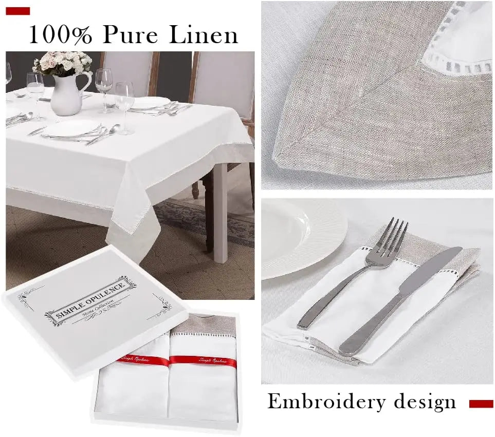 4PCS 100% Linen serving Napkins Reusable Washable