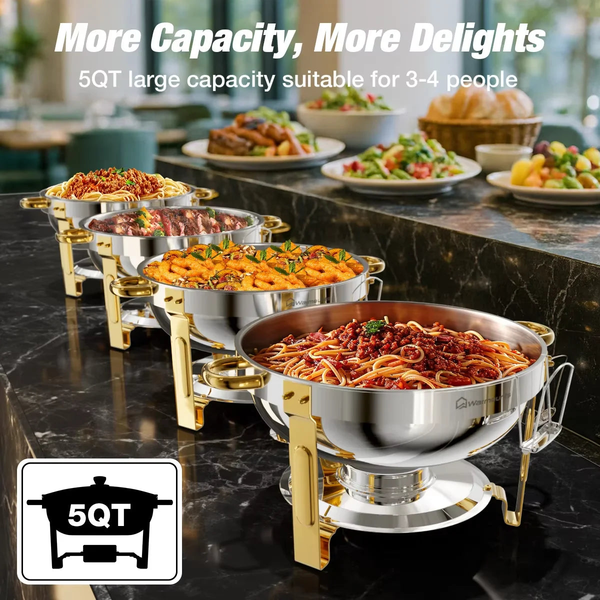 2/4/6 Pack Stainless Steel Chafing Dish