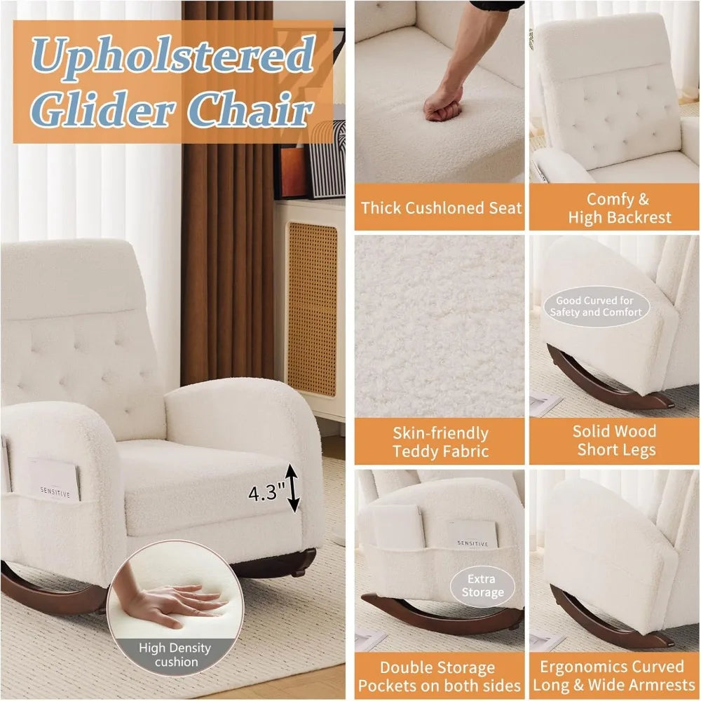 Teddy Fleece Low Seat Rocking Chair