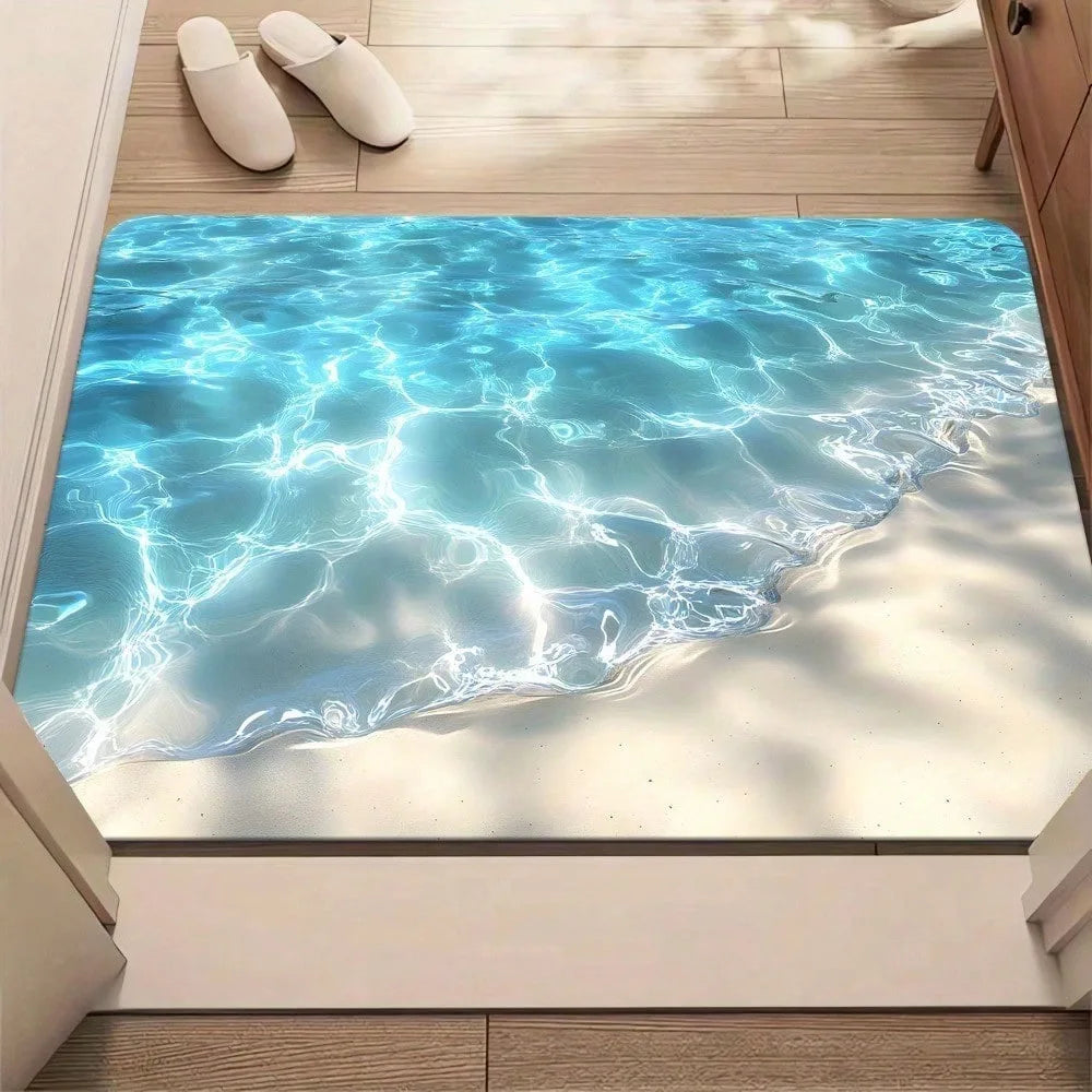 3D illusion clear ocean water beach