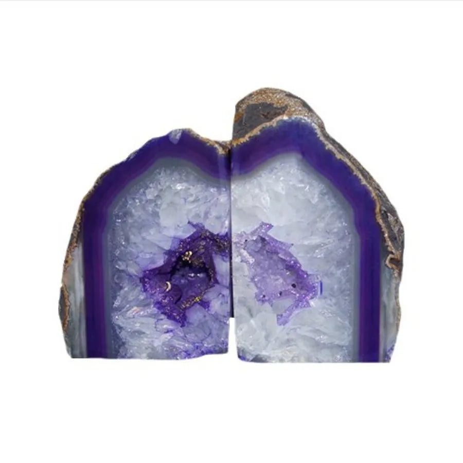 Blue Agate Bookends