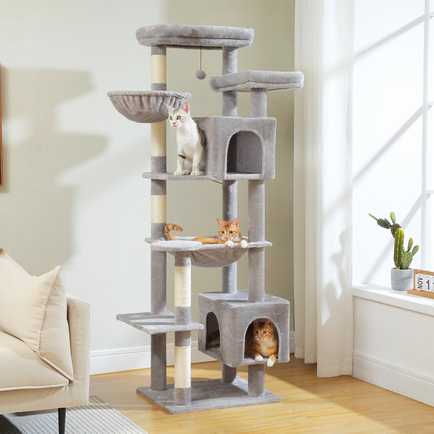 Large Cat Tree Tall Cat Tower for Indoor Cats