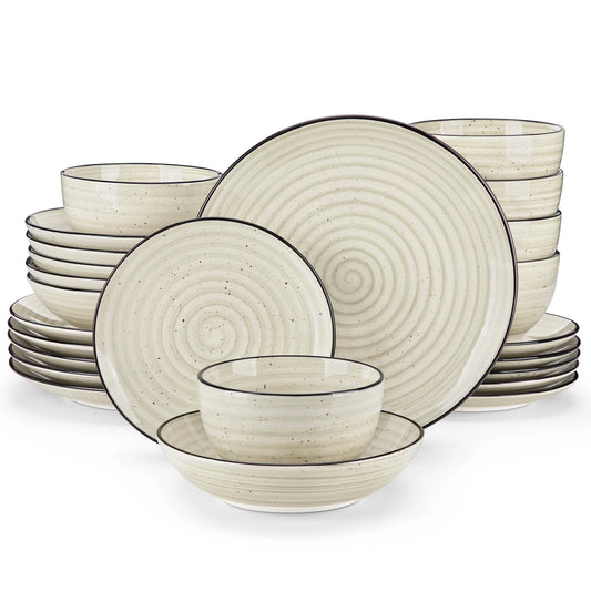 24/48 Piece Beige Plates Dinner Set