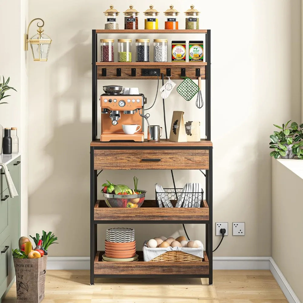Kitchen Baker’s Rack with Power Outlets