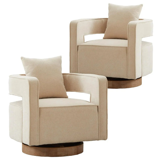Upholstered Swivel Accent Chair Set Of 2