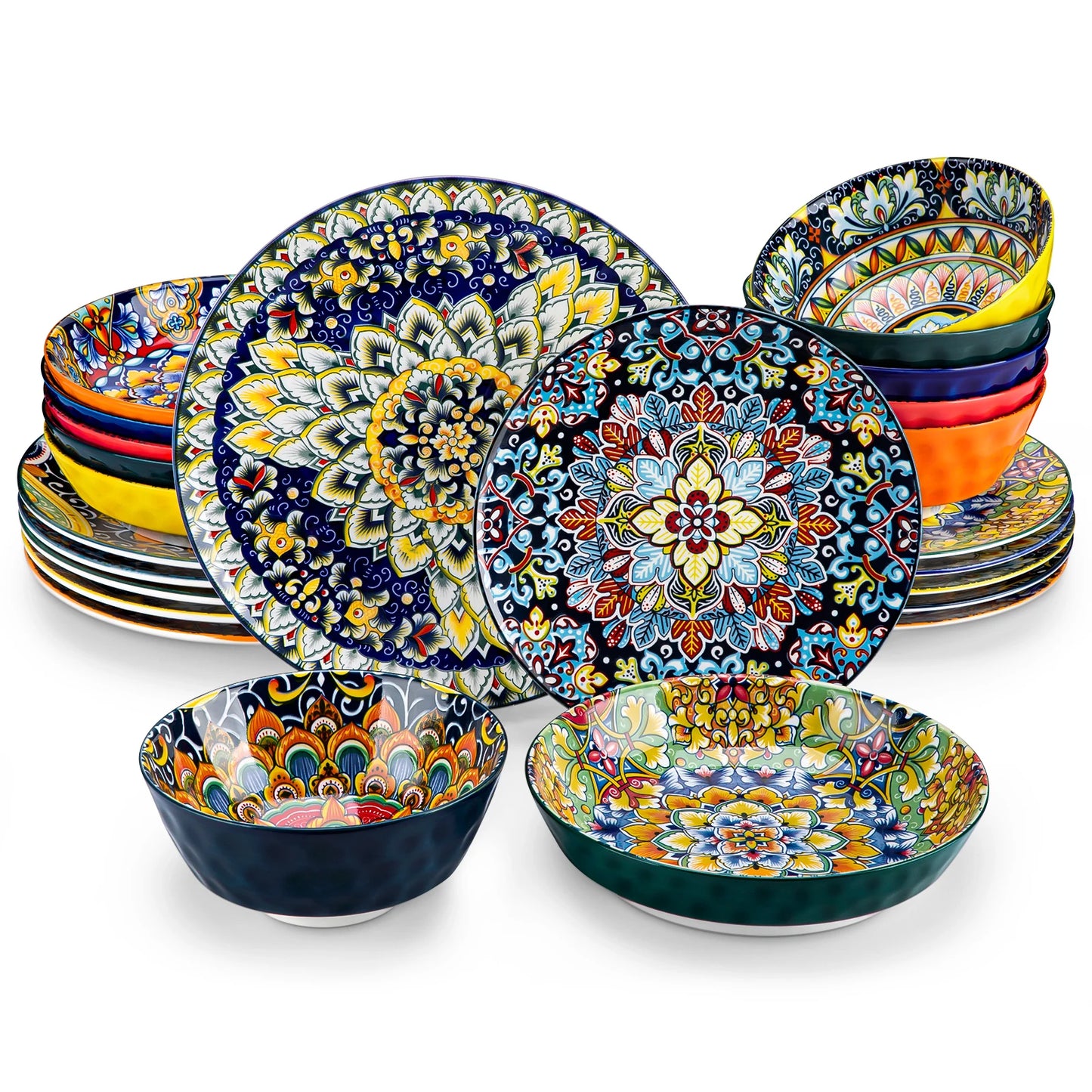 Ceramic Dinnerware Set Stoneware Bohemian