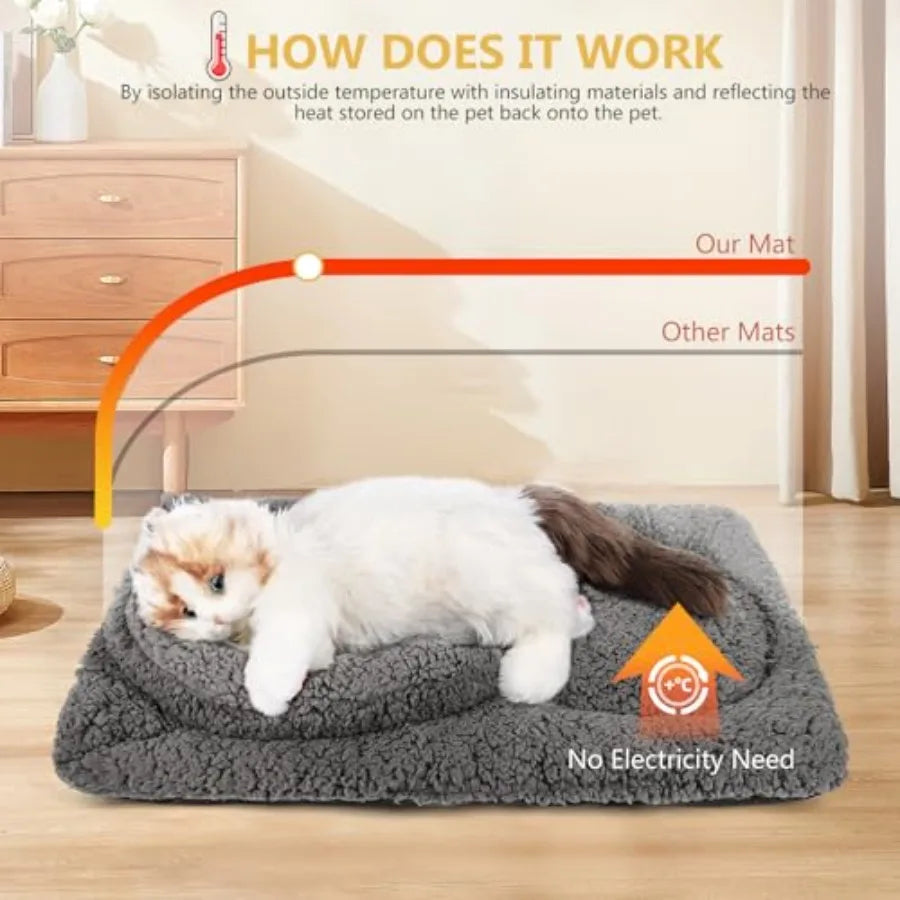 Self Warming Cat Bed- 24x18 Soft Thermal