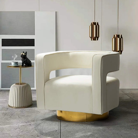 Velvet Swivel Barrel Chair