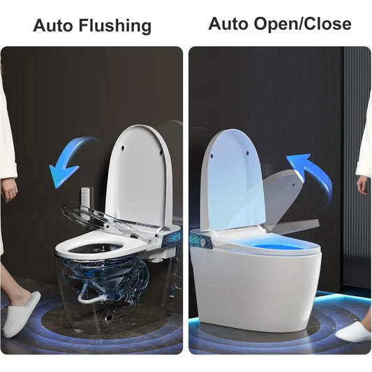 Smart Toilet With Bidet Built In, Auto Soft Open/Close, Auto Flush