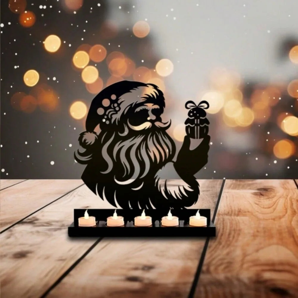 Rustic Santa Claus Candlestick