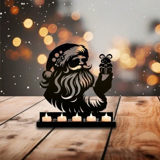 Rustic Santa Claus Candlestick