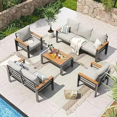 Aluminum Patio Furniture Set 7 Seats