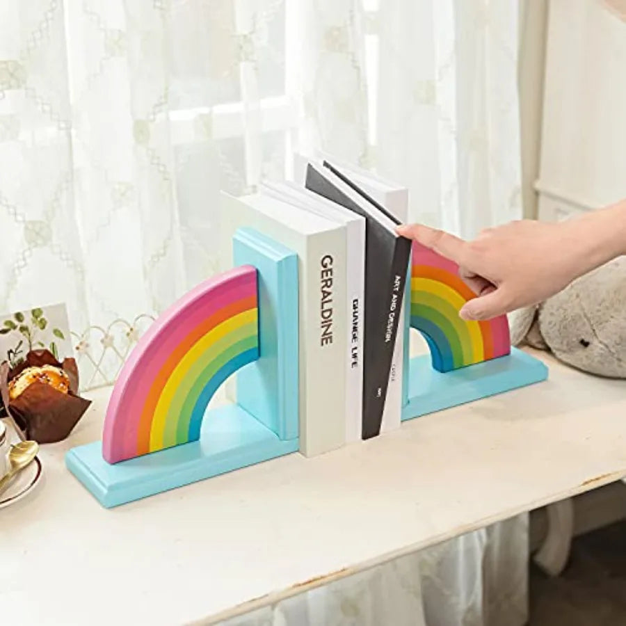 Wooden Rainbow Book Ends