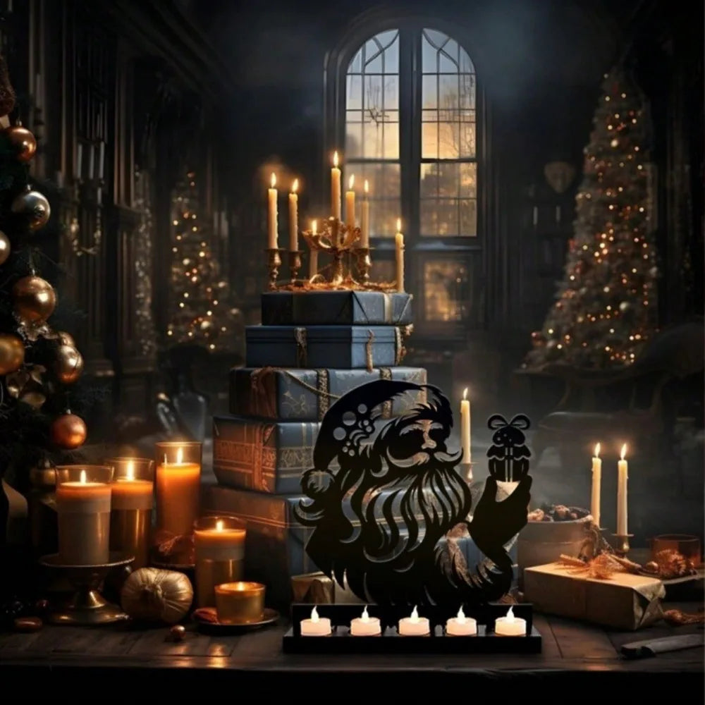 Rustic Santa Claus Candlestick