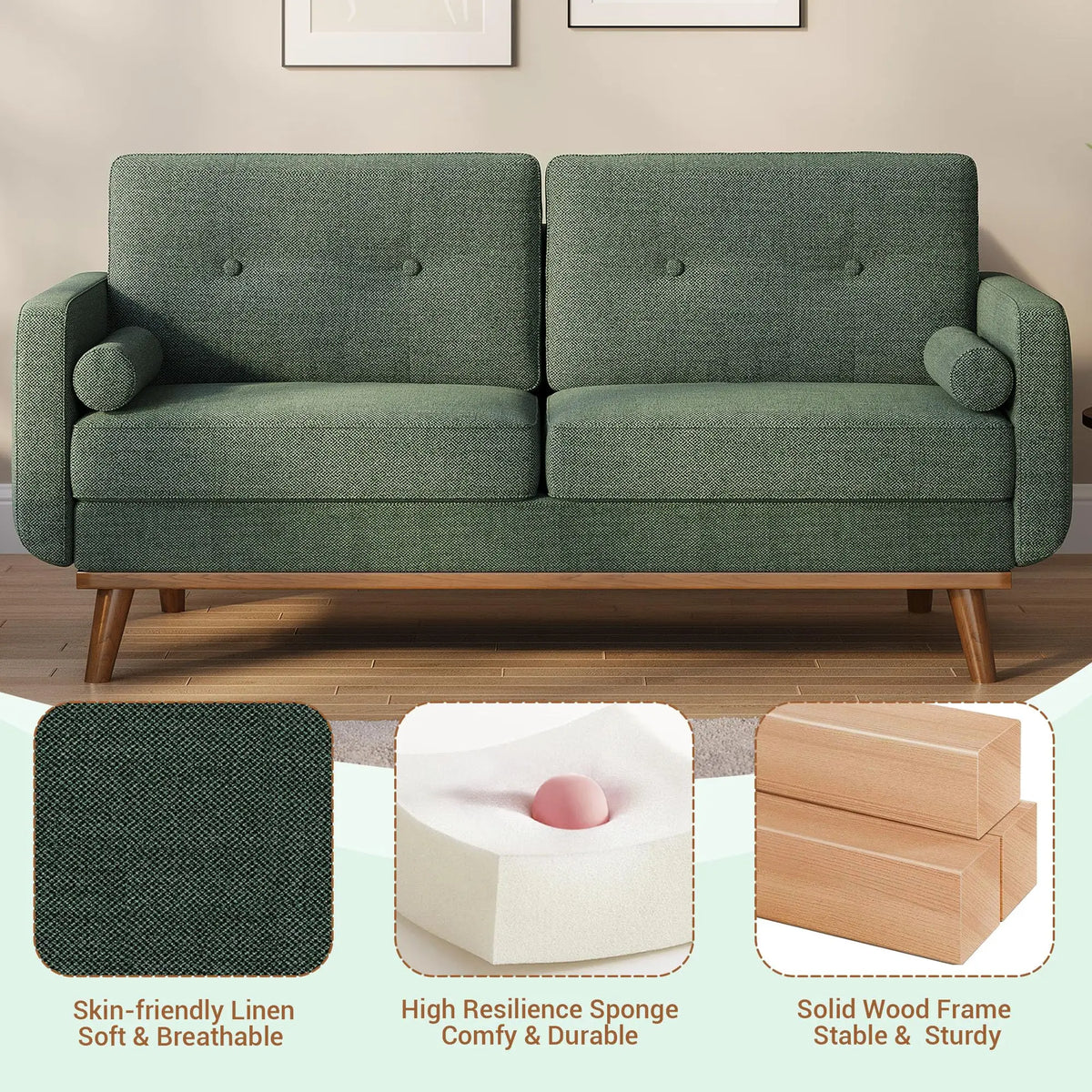 Mid Century Modern Couch Sofa Loveseat