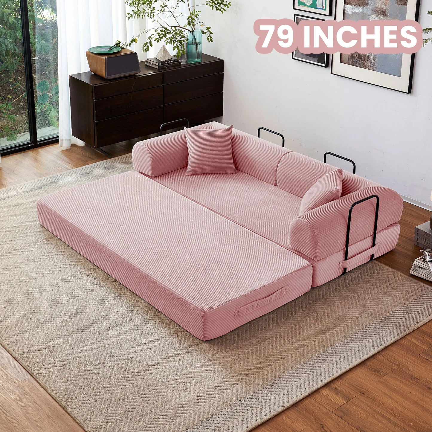Foldable Convertible Futon Sleeper Sofa Bed