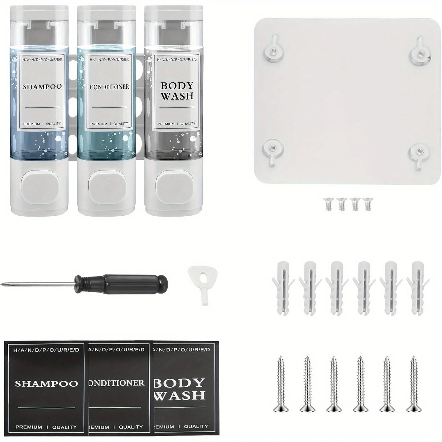 Wall-Mounted Soap Dispenser, Shower Gel Dispenser