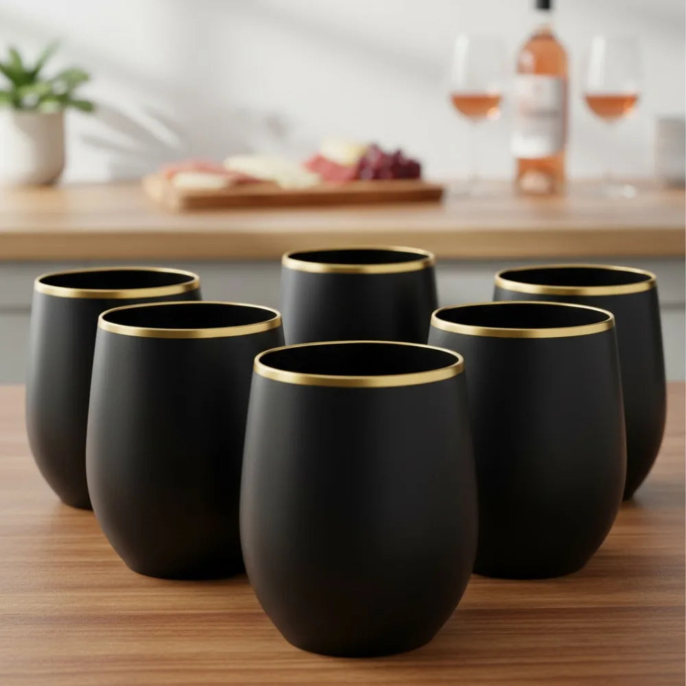 Unbreakable Stemless Plastic Wine Glasses 40