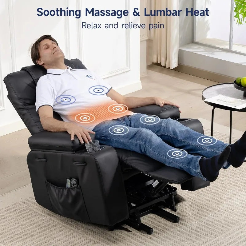 Living Power Lift Recliner Chair For Elderly With Massage & Heat,160°