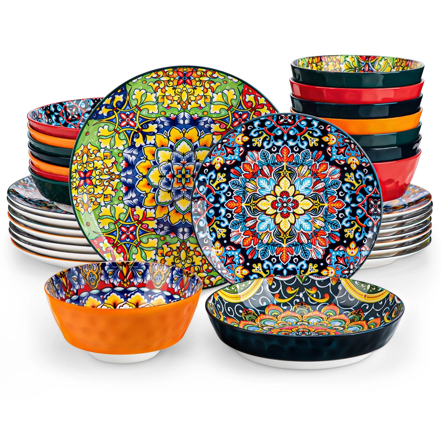 Ceramic Dinnerware Set Stoneware Bohemian