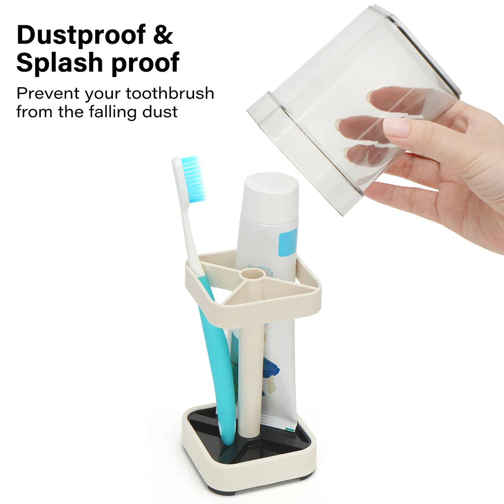 Toothbrush Holder With Cup/Cover