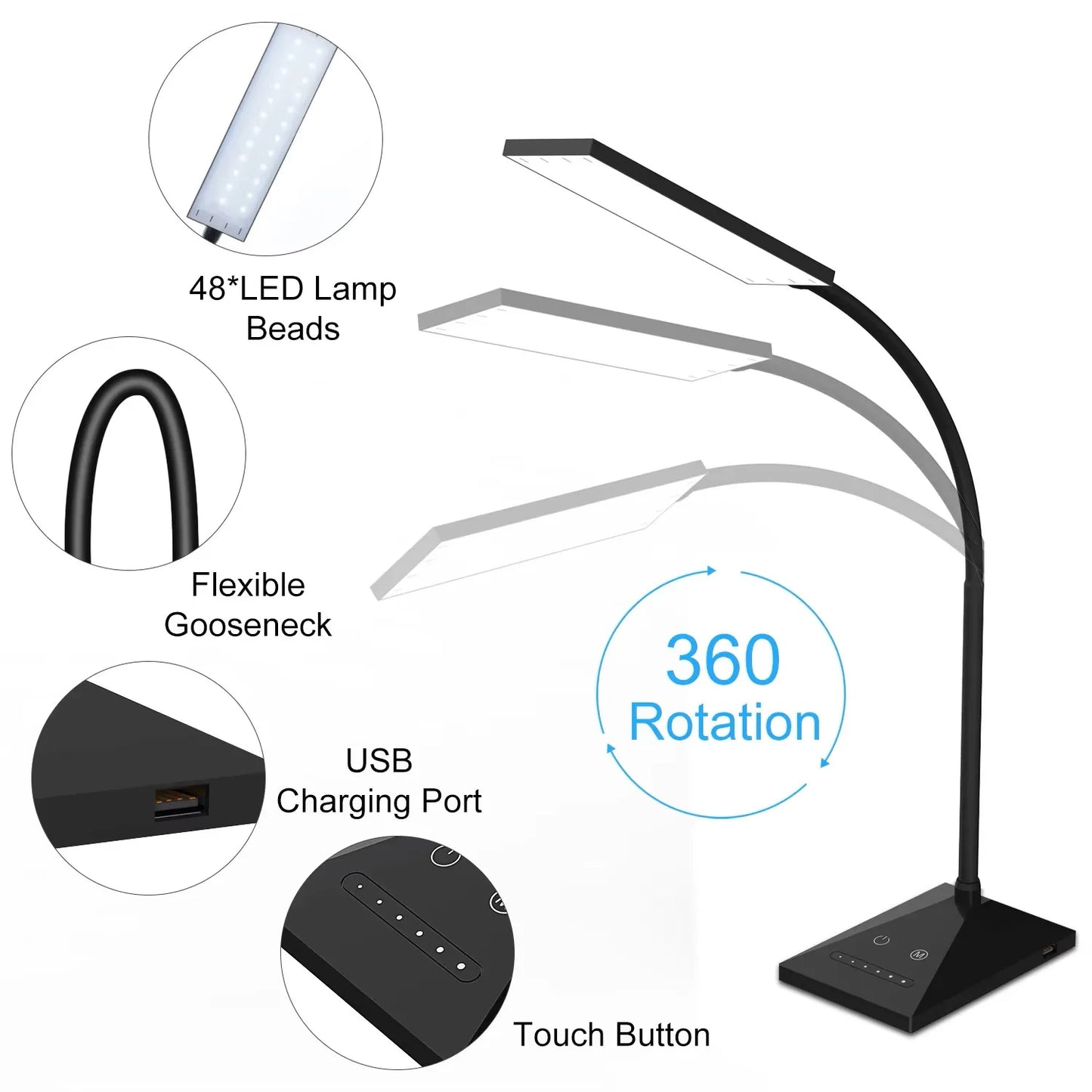 12W 72LED Desk Lamp