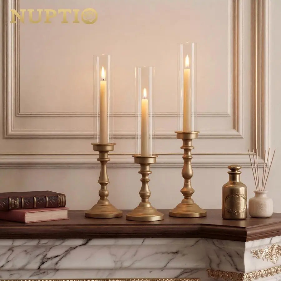Gold Candlestick Holders Bulk Set Of 6