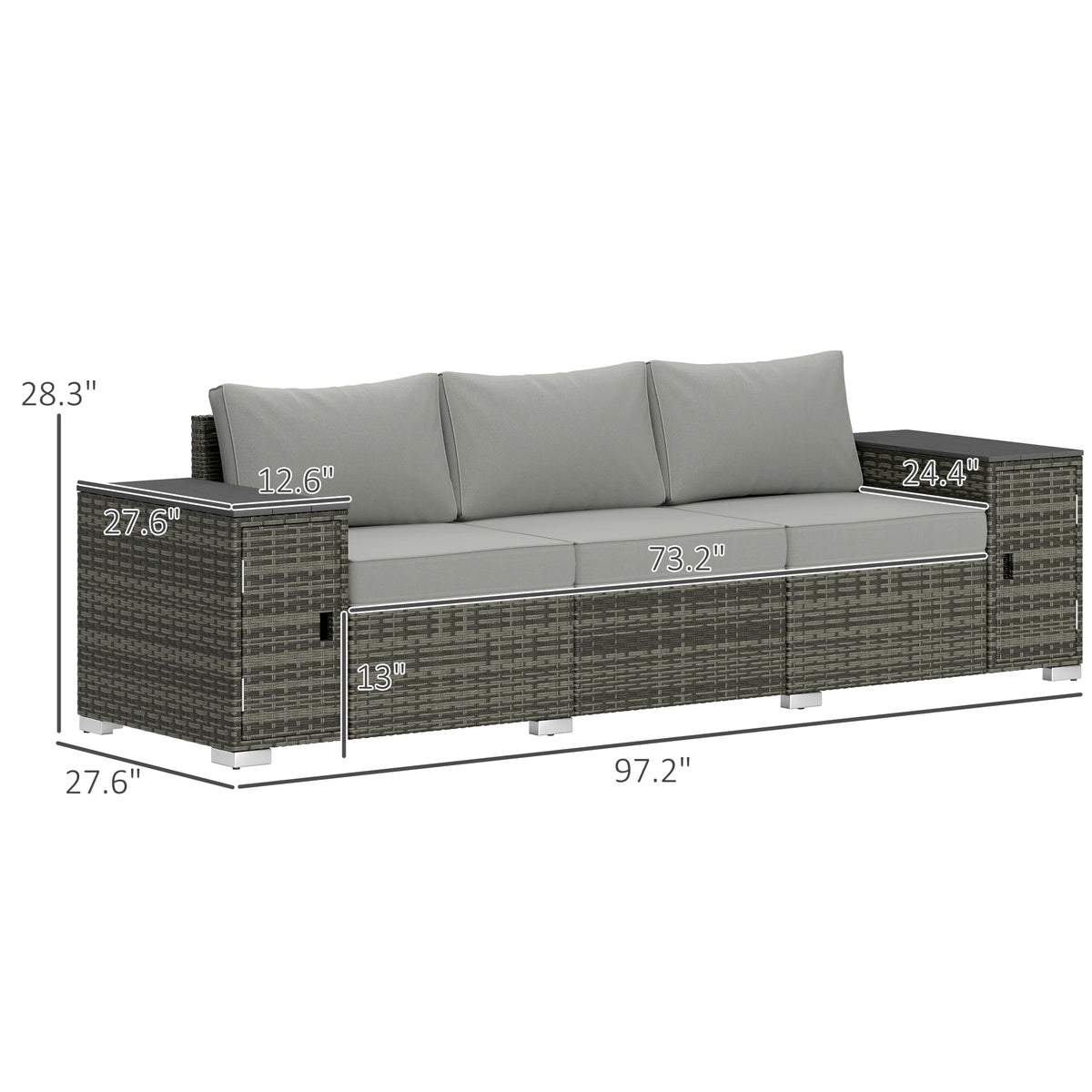 Wicker Outdoor Couch with Storage