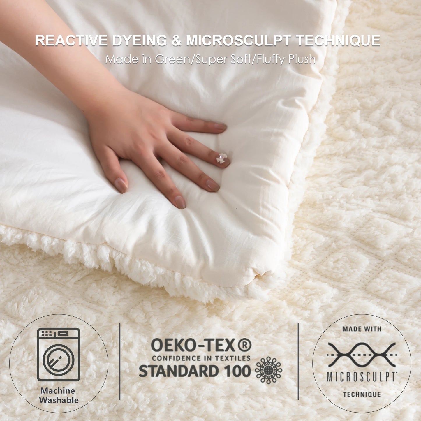 Fleece Sherpa Cotton Fluffy Bed Down Comforter Set