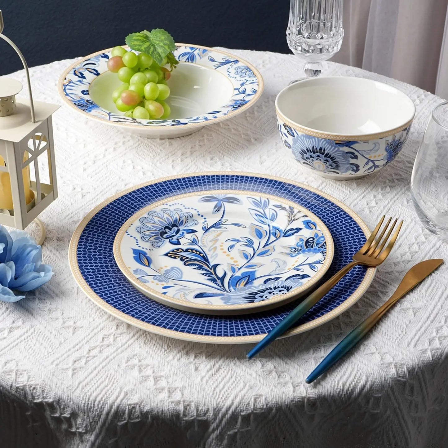 Bone China Dinnerware Set of 24