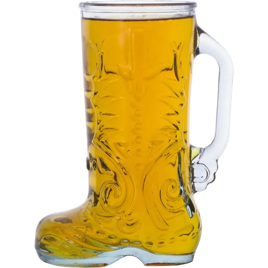 Set Of 2 Glass Boot Mugs