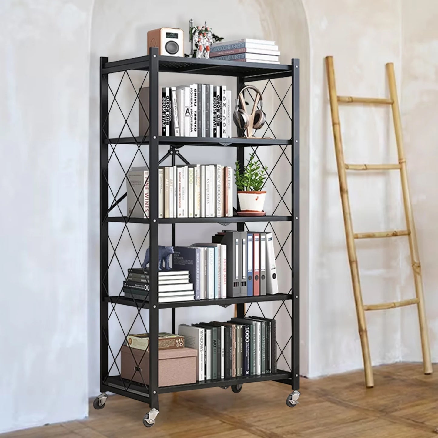 Metal Storage Shelving 5-Tier With Wheels