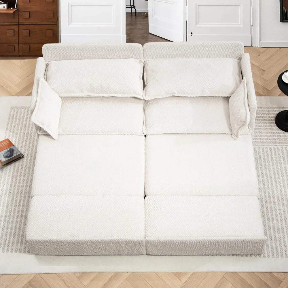Customized 74" King Convertible Sleeper Sofa Bed