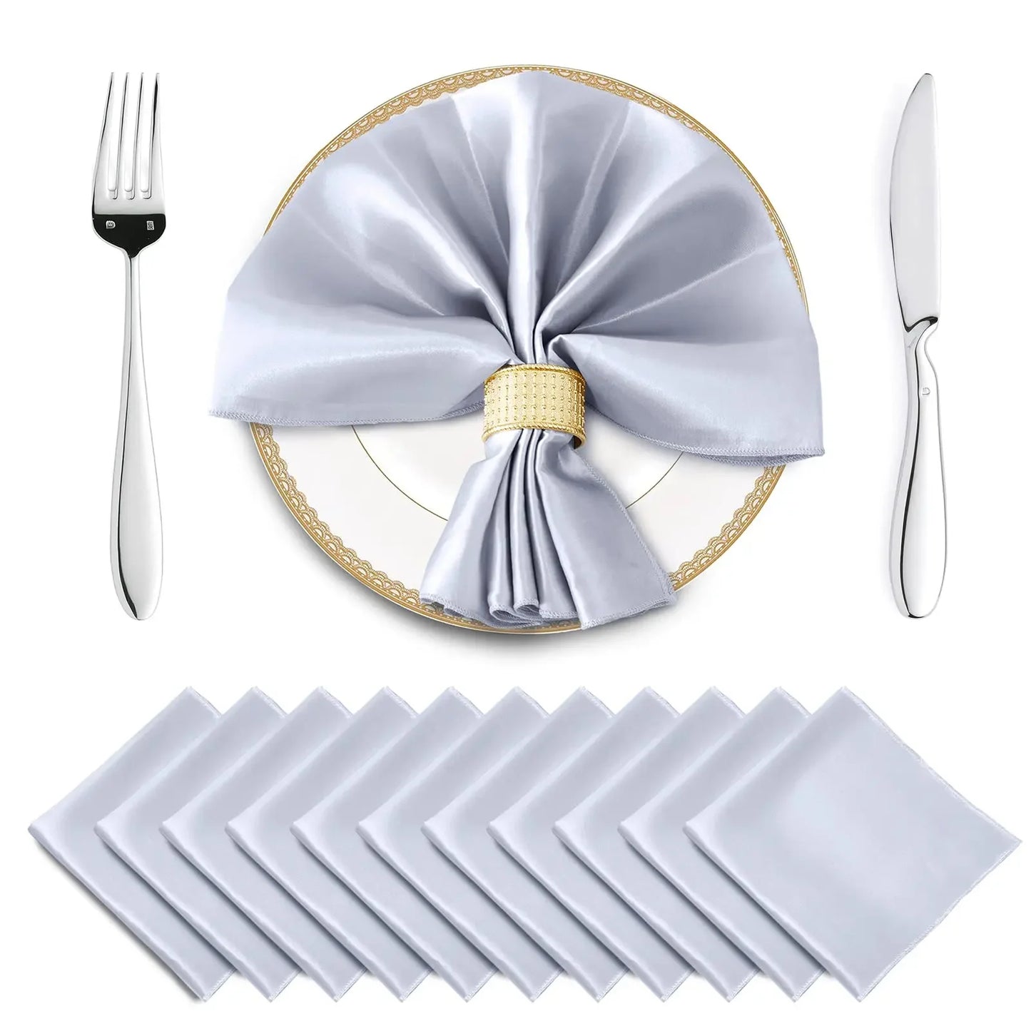 24 Pcs Satin Square Table Napkins