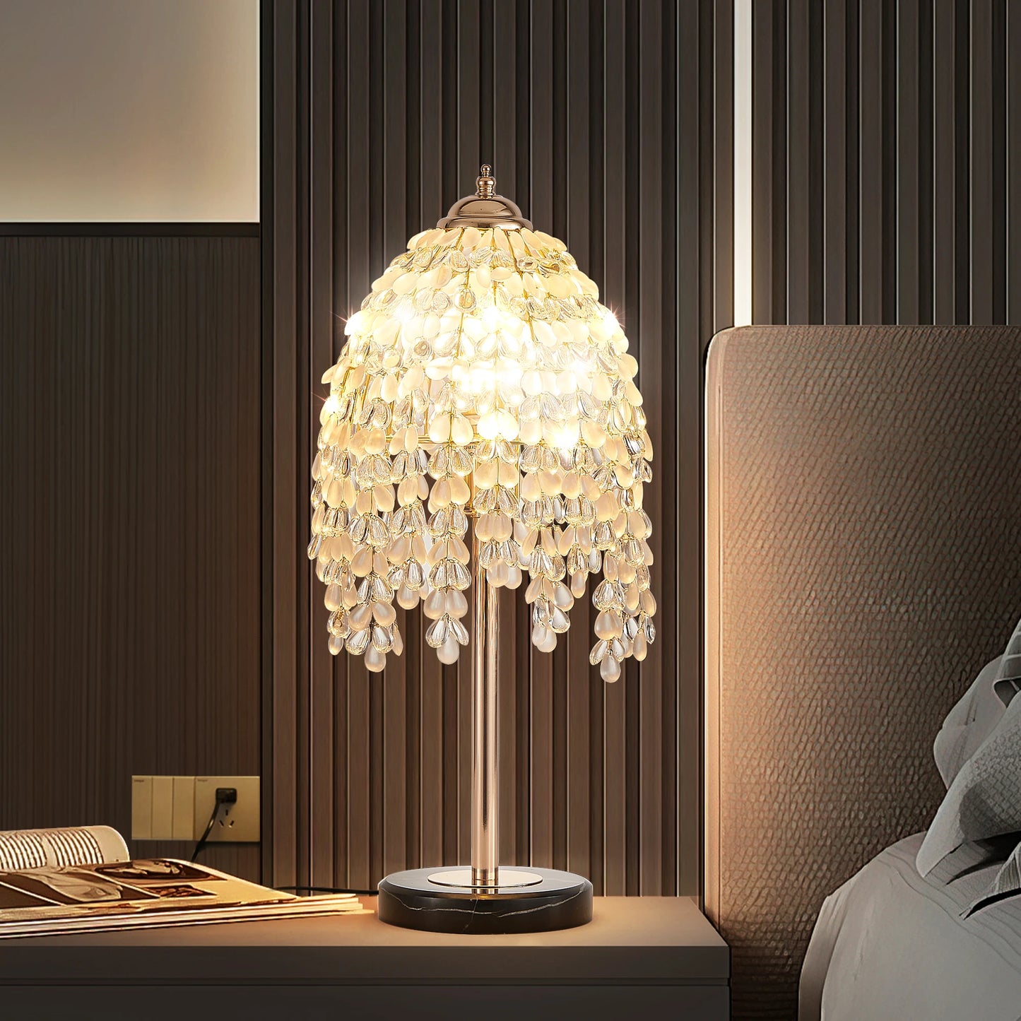 19"Elegant Crystal Table Lamp