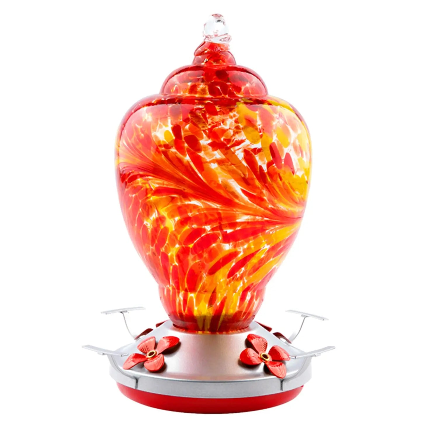 Hand Blown Glass Hummingbird Feeder