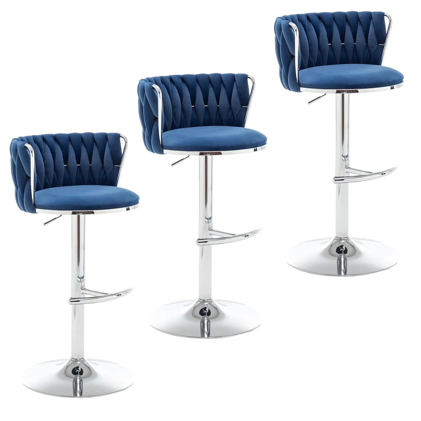 Gold Velvet Bar Stools Set of 3