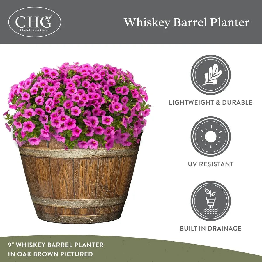 Whiskey Barrel Planters