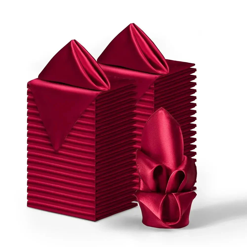 24 Pcs Satin Square Table Napkins