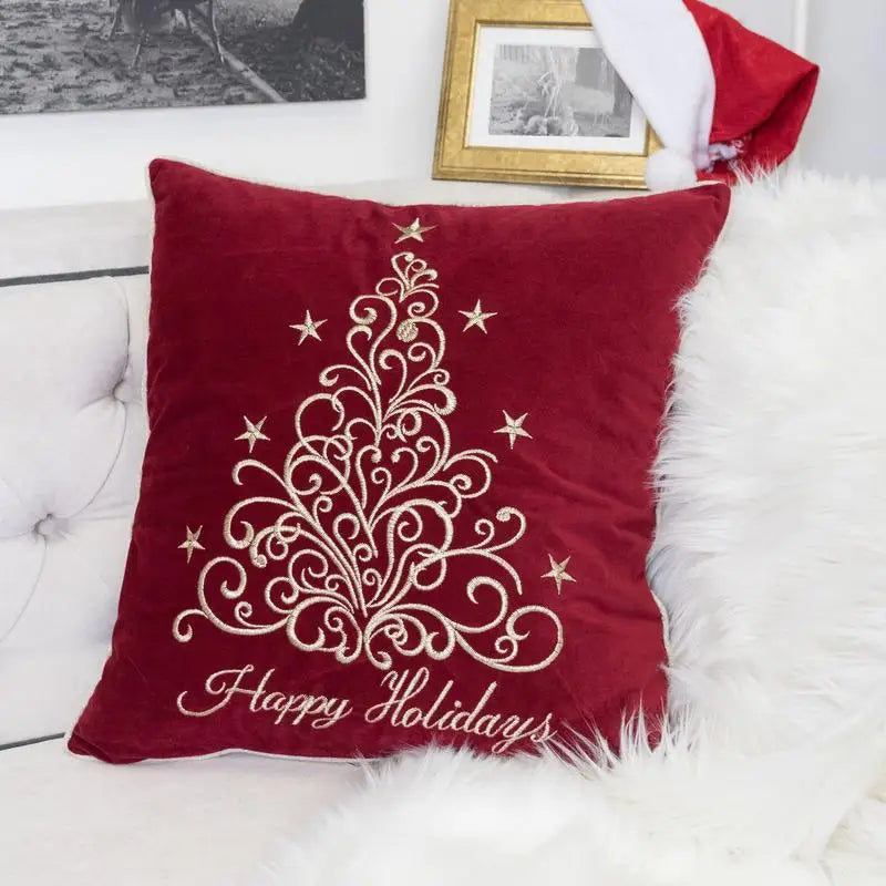 Red Velvet Holiday Throw Pillow 20x20"